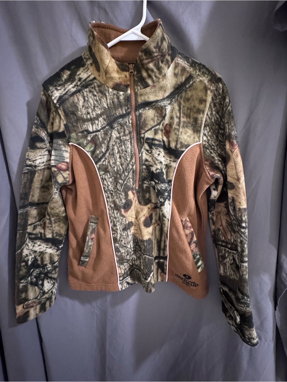 Mossy Oak Women’s Break-Up Infinity Fleece Zip-Up Jacket with Brown Panels-0031
